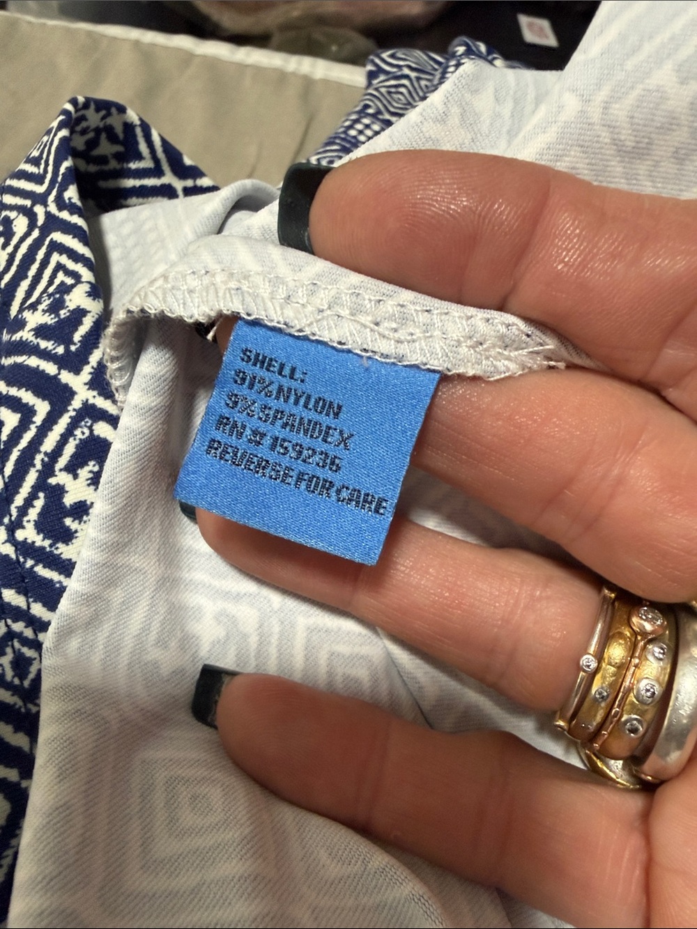 J. McLaughlin Blue and White 3/4 Sleeve Printed Dress Size Small - Picture 10 of 11